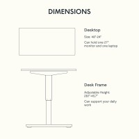 Flexispot En1 Wholepiece Standing Desk 48 X 24 Inches Height Adjustable Desk Electric Sit Stand Desk Home Office Black Frame