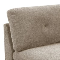 Fabric Armless Chair with Tufted Back Pillow, Gray