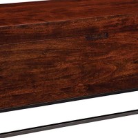 Benjara Wooden Bench With Hidden Storage Compartment, Black And Brown