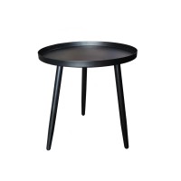 Scranton 3 Legged Side End Accent Table 16 Round Black Metal Modern