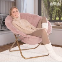 Milliard Cozy Chairfaux Fur Saucer Chair For Bedroomxlarge Pink