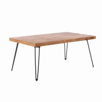 Benjara Wooden 42 Inch Metal And Wood Cocktail Table, Brown And Black