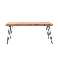 Benjara Wooden 42 Inch Metal And Wood Cocktail Table, Brown And Black