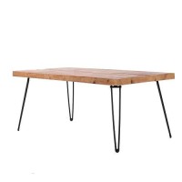 Benjara Wooden 42 Inch Metal And Wood Cocktail Table, Brown And Black