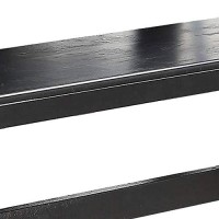 Benjara Rectangular Wooden Bench With Slanted Tapered Legs, Black