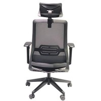 Adjustable Headrest Ergonomic Swivel Office Chair With Padded Seat And Casters