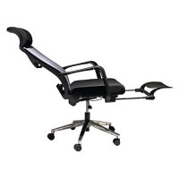 Mesh Back Padded Adjustable Ergonomic Swivel Office Chair With Headrest And Retractable Footrest