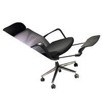 Mesh Back Padded Adjustable Ergonomic Swivel Office Chair With Headrest And Retractable Footrest