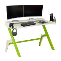 Techni Sport Computer Gaming Desk With Cupholder And Headphone Hook, Small Laptop Table For Home And Office, Green