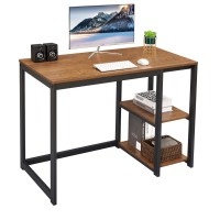 Sinpaid Computer Desk 40 Inch With 2 Shelves Sturdy Home Office Desk With Large Storage Space Modern Gaming Desk Study Writin