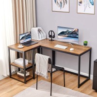 Sinpaid Computer Desk 40 Inch With 2 Shelves Sturdy Home Office Desk With Large Storage Space Modern Gaming Desk Study Writin