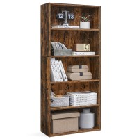 Vasagle Bookshelf 236 Inches Wide 5Tier Open Bookcase With Adjustable Storage Shelves Floor Standing Unit Rustic Brown Ulb