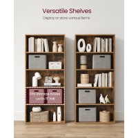 Vasagle Bookshelf 236 Inches Wide 5Tier Open Bookcase With Adjustable Storage Shelves Floor Standing Unit Rustic Brown Ulb