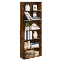 Vasagle Bookshelf, 6-Tier Open Bookcase With Adjustable Storage Shelves, Floor Standing Unit, Rustic Brown Ulbc166X01