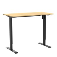 Flexispot Standing Desk 48 X 24 Inches Height Adjustable Desk Electric Sit Stand Desk Home Office Desks Whole-Piece Desk Board (Black Frame + 48 In Maple Top 2 Packages)