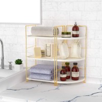 Janus Liang 3Tier Bathroom Organizer Countertop Corner Bathroom Counter Organizer Makeup Organizer For Vanity Skincare Organi