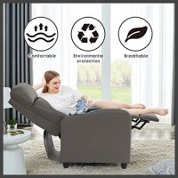 Recliner Chair Single Sofa Winback Chair Home Theater Seating Modern Reclining Chair Easy Lounge With Padded Seat Pu Leather Padded Seat Backrest For Living Room Reading Chair Recliner Sofa