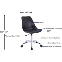 Lorell Lys Plastic Shell Task Chair, Black