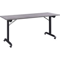 Lorell Mobile Folding Training Table, Gray,Powder Coated