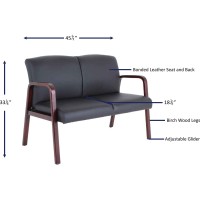 Llr40211 - Lorell Wood Leather Love Seat