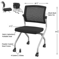 Lorell Armless Mesh Back Training Chair, 33.8