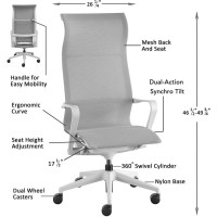 Llr40208 - Lorell Executive Gray Mesh High-Back Chair