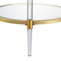 Convenience Concepts Royal Crest 2 Tier Acrylic Glass End Table Glassgold