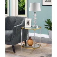 Convenience Concepts Royal Crest 2 Tier Acrylic Glass End Table Glassgold