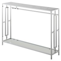 Town Square Chrome Console Table With Shelf