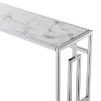 Town Square Chrome Console Table With Shelf