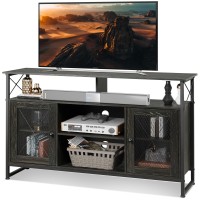 Wlive Tv Stand 55 Inch Tv Tall Entertainment Center With Storage Farmhouse Industrial Tv Console For Bedroom Living Room Charc