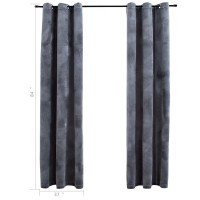 vidaXL Blackout Curtains with Rings 2 pcs Anthracite 37x84 Velvet 134811
