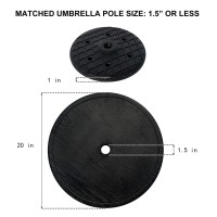 Sundale Outdoor Adjustable Umbrella Table Portable Round Table Tray With Umbrella Hole For Beach Patio Garden Poolside 20In Di