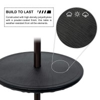 Sundale Outdoor Adjustable Umbrella Table Portable Round Table Tray With Umbrella Hole For Beach Patio Garden Poolside 20In Di