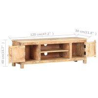 Vidaxl Tv Stand, Tv Stand For Living Room, Sideboard With Storage, Entertainment Center Media Unit Cupboard, Farmhouse, Rough Mango Wood