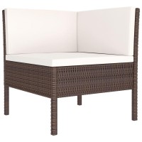 vidaXL 3 Piece Garden Lounge Set with Cushions Poly Rattan Brown 310201