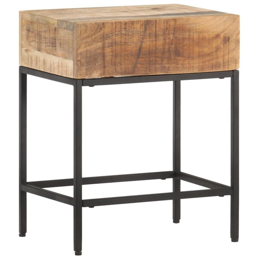 vidaXL Side Table 15.7x11.8x19.7 Solid Rough Mango Wood