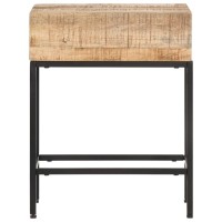 vidaXL Side Table 15.7x11.8x19.7 Solid Rough Mango Wood