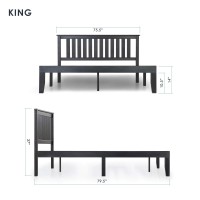 Mellow Marley 14 Inch Solid Wood Platform Bed With Paneled Headboard Ebony Black King