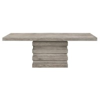Acme Faustine Rectangular Wooden Dining Table In Salvaged Light Oak
