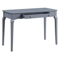 Acme Alsen Wooden Rectangular 1-Drawer Writing Desk With Tapered Legs In Gray