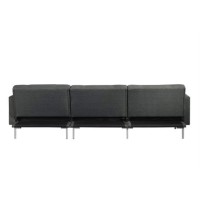 Acme Duzzy Reversible Sectional Sofa With 2 Pillows In Dark Gray Fabric