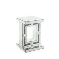 Accent Table Mirrored Faux Diamonds