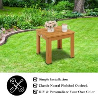 Vingli Outdoor Adirondack Side Table W/Natural Finished, 18