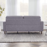 Edenbrook Lynnwood Upholstered Sofa - Couch for Living Room Office or Bedroom - Mid-Century Modern Design Furniture - Buttonless Tufting - Simple Assembly - Includes Bolster Pillows - Light Gray