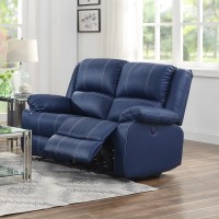 AcME Zuriel Power Motion Loveseat Blue PU 54616D0102H7cg2J