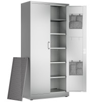 Metaltiger Locking Metal Storage Cabinet | Garage Storage Cabinet With Doors | 71