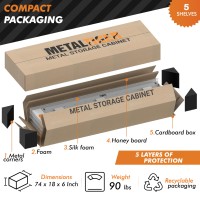 Metaltiger Locking Metal Storage Cabinet | Garage Storage Cabinet With Doors | 71