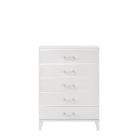 Acme Chelsie Wooden Rectangular Chest With 5 Storage Drawers In White