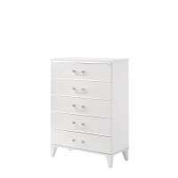 Acme Chelsie Wooden Rectangular Chest With 5 Storage Drawers In White